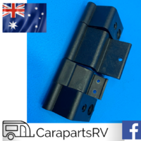 CAMEC SQ / 2RC DOOR HINGE to suit THIN MAIN DOOR ONLY, CARAVAN AND POP TOP. BLACK