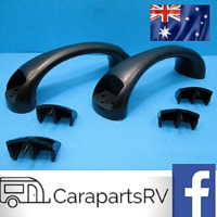 JAYCO STYLE BLACK CARAVAN, POP TOP AND CAMPER GRAB HANDLES X 2. SOLD AS A PAIR 