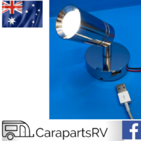 WHITEVISION LED WALL LIGHT, NIGHT LIGHT, USB OUTLET, TOUCH ON/OFF. Caravan / Marine