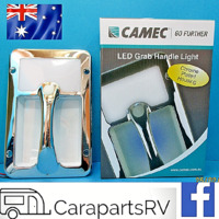 CAMEC CARAVAN GRAB HANDLE (CHROME) WITH 12V LED LIGHT + SWITCH 
