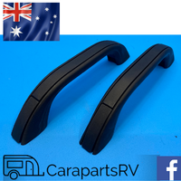 CARAVAN / RV / POP TOP  LARGE BLACK PLASTIC GRAB HANDLES X 2. SIZE 230mm X 30mm. 