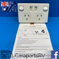 CARAVAN Double Pole Double Power Point with Twin USB Outlets