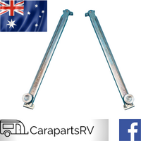 2 X 200mm CARAVAN SHADE or STONE PROTECTOR SUPPORT STAYS, Reversible for Left and Right Hand .