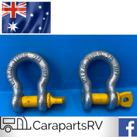 2 Tonne BOW SHACKLES X 2, WLL2.0T. TITAN BRAND. CARAVAN OR TRAILER