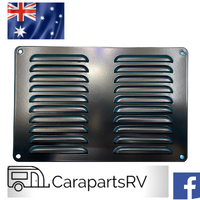 Aluminium Vent In Black Powder Coated Finish 220mm x 150mm. Caravan or RV or Marine Use