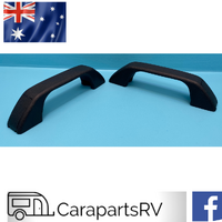 CARAVAN or RV BLACK PLASTIC GRAB HANDLES X 1 PAIR. Size 170mm X 25mm.