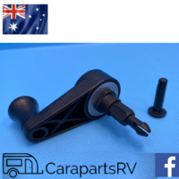 CARAVAN WIND OUT WINDOW WINDER BOX HANDLE AND SPARE WINDER BOX PLUG.