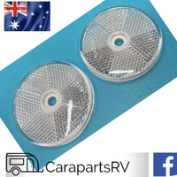 NARVA WHITE FRONT Reflectors x 2 (1 PAIR), 60mm DIAMETER, to suit Caravan, Trailer or Truck 