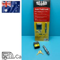 TRAIL-A-MATE HYDRAULIC CARAVAN JOCKEY WHEEL/ STAND ANTI THEFT LOCK. CARAVAN AND RV 