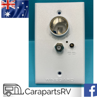 Winegard Caravan Antenna, White 12V SIGNAL BOOSTER AND POWER SUPPLY Socket Wall Plate.