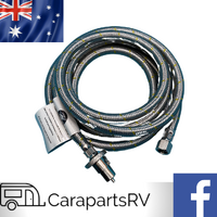 Gas Bayonet BBQ Hose x 3m, suit Weber BBQ, Caravan and RV & Camping Or Marine Use