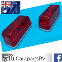 COROMAL 2 X REAR RED MARKER LAMPS by BRITAX. 12V Inc GLOBES 