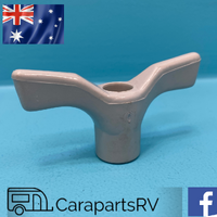 CAMEC Wineglass Caravan Table Leg WINGNUT. Light Grey. 