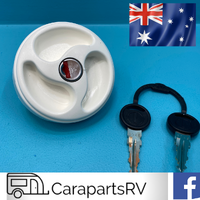 CAMEC CARAVAN Water Filler Cap and Keys (WHITE) suits COROMAL, WINDSOR, SUPREME & OTHER BRANDS