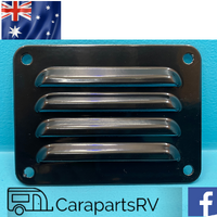 BLACK Aluminium Caravan Wall Vent 95 mm x 70 mm. Caravan, RV & Marine.