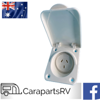 CARAVAN 10A EXTERNAL POWER OUTLET. DOUBLE POLE IN WHITE by TRANSCO.