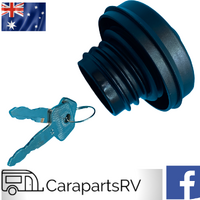 HUME CARAVAN / POP TOP / RV Water Filler Replacement Cap and Keys (In Black).