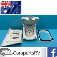 Clipsal Caravan 10A Power Outlet (WHITE) for Caravan or RV..NEW STYLE.