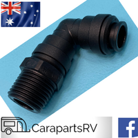 John Guest 12mm to 1/2" Male Swivel Elbow Connector for Caravan or RV