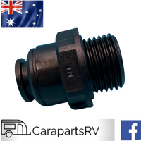 John Guest 12mm to 1/2" Male Straight Connector. PUSH TO CONNECT.Caravan, RV or MARINE