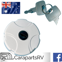 FIAMMA CARAVAN WATER FILLER REPLACEMENT CAP AND KEYS. WHITE.