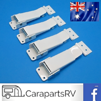 WHITE POP TOP & CAMPER TRAILER ROOF CLAMPS X 4 WITH 4 X J-CLIPS. SUITS JAYCO