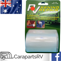 CARAVAN / MOTORHOME / RV AWNING REPAIR TAPE - CLEAR (76MM WIDE X 4.57M LONG)