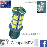 LED DOUBLE CONTACT GLOBE 12V X 18 LED'S, CARAVAN STOP/BLINKER REPLACEMENT.