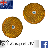 2 X NARVA PROPLAST 60mm ROUND AMBER REFLECTORS. VINTAGE STYLE.