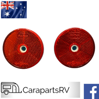 NARVA PROPLAST 60mm ROUND RED REAR REFLECTORS. SOLD IN PAIRS. 