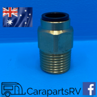 JOHN GUEST12MM X 1/2NPT BRASS STRAIGHT ADAPTOR. NC2726.