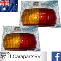2X NARVA CLEARANCE LIGHT REPLACEMENT LENS. AMBER / RED. SOLD AS A PAIR.