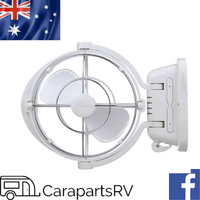 2 X WHITE FRESCA 12V / 24V FANS. CARAVAN, MOTORHOME, BOAT & RV.