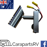 12V Caravan LED Wall or Reading Lamp with Switch. Pre-Wired in Brushed Silver by QLED.