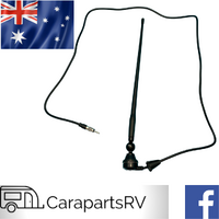 FLEXIBLE AM / FM ANTENNA. CARAVAN ROOF or WALL MOUNTED  X 1.2m COAX. IN BLACK