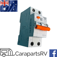 NHP 240V 16AMP DOUBLE POLE RCD CIRCUIT BREAKER. FOR CARAVAN, RV AND MARINE USE