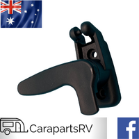 Left Hand Window Handle Lock With Strut Attachment Point for Ranger Classic Caravan Windows.