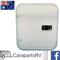 CARAVAN ACCESS or SERVICE DOOR IN WHITE by RANGER. LOCKABLE WITH KEY