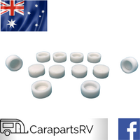 WHITE RUBBER SCREW CAPS FOR RANGER CLASSIC WINDOW FRAMES X 12 PACK.