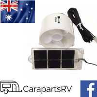 Solar Powered Fridge Fan With Mini Solar Panel and Wiring. Model SF-123