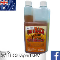 OUTBACK CARAVAN / RV SUPER WASH LIQUID. RED DIRT STAIN REMOVER CONCENTRATE.