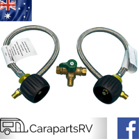 TYPE 27 (LCC27 ) CARAVAN 450mm PIGTAILS X 2 AND MANUAL CHANGEOVER TAP KIT