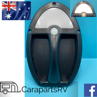 TEARDROP STYLE 12V LED CARAVAN GRAB HANDLE WITH NIGHT LIGHT ( IN BLACK)