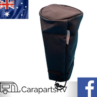 TRAIL-A-MATE HYDRAULIC JACK COVER. BLACK TARPAULIN / POLYESTER WITH DRAWSTRING
