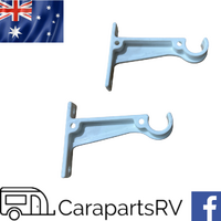 2 x Vintage Caravan Curtain Rod Holders. Suits Max Rod Size 15-16mm Diameter.