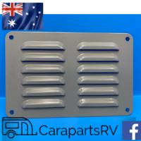 ALUMINIUM CARAVAN VENT 147mm X 98mm GREY FINISH. PRE-DRILLED