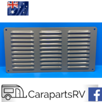 ALUMINIUM CARAVAN VENT 298mm X 148mm, IN GREY FINISH, PRE-DRILLED.