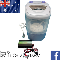 PORTABLE 12V / 240V CARAVAN WASHING MACHINE. 1KG LOAD.  PLUS 300W INVERTER.