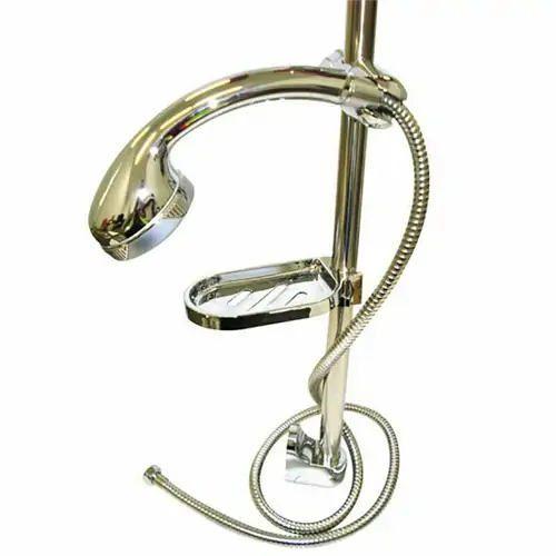 Coast Chrome Shower Rail with Shower Rose, Hose & Soap Dish