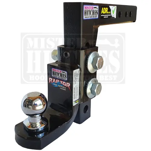 Mister Hitches Ball Mount Raptor 4500Kg Adr Adjustable Long Drop Shank